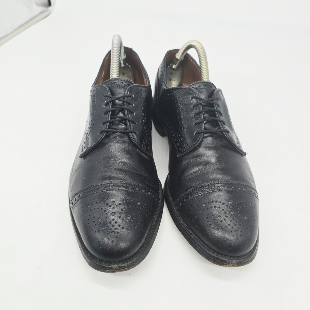 Allen Edmonds Sanford Mens Size 9 D Black Leather Cap Toe Oxford Dress Shoes - Picture 2 of 8
